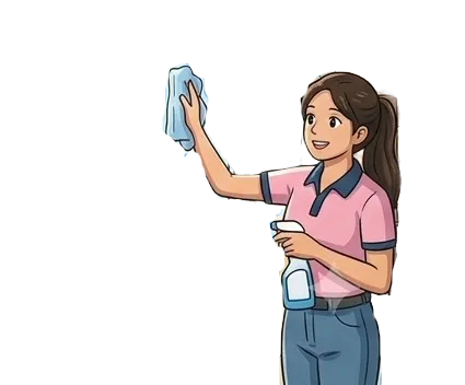 Helper wipe the window
